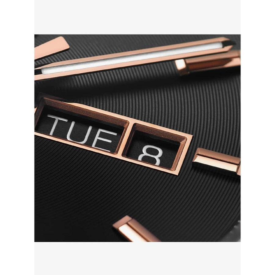 Tag Heuer Carrera Day Date Black Dial Black Leather Strap Watch for Men - WBN2013.FC6503
