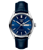 Tag Heuer Carrera Day Date Blue Dial Blue Leather Strap Watch for Men - WBN2012.FC6502