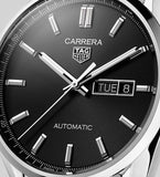 Tag Heuer Carrera Day Date Automatic Black Dial Silver Steel Strap Watch for Men - WBN2010.BA0640