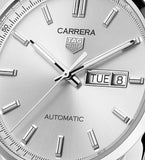 Tag Heuer Carrera Day Date Silver Dial Brown Leather Strap Watch for Men - WBN2011.FC6484