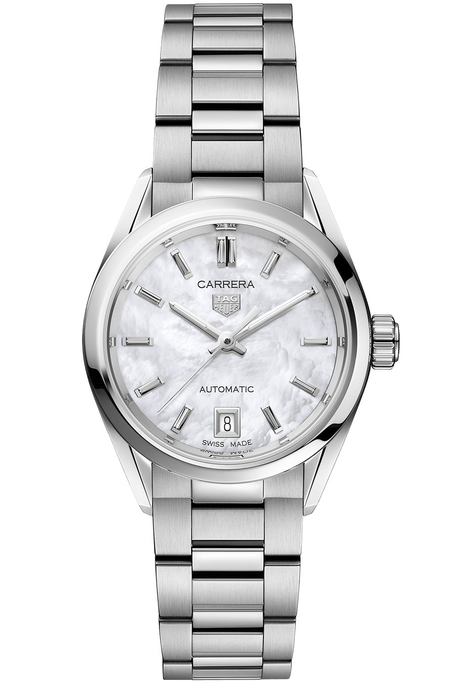 Tag Heuer Carrera Mother of Pearl Dial Silver Steel Strap Watch for Women - WBN2410.BA0621