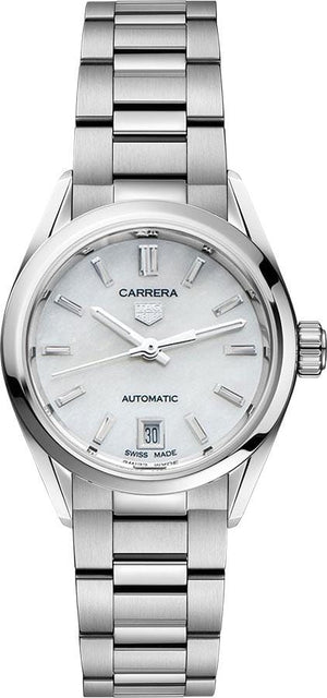 Tag Heuer Carrera Mother of Pearl Dial Silver Steel Strap Watch for Women - WBN2410.BA0621