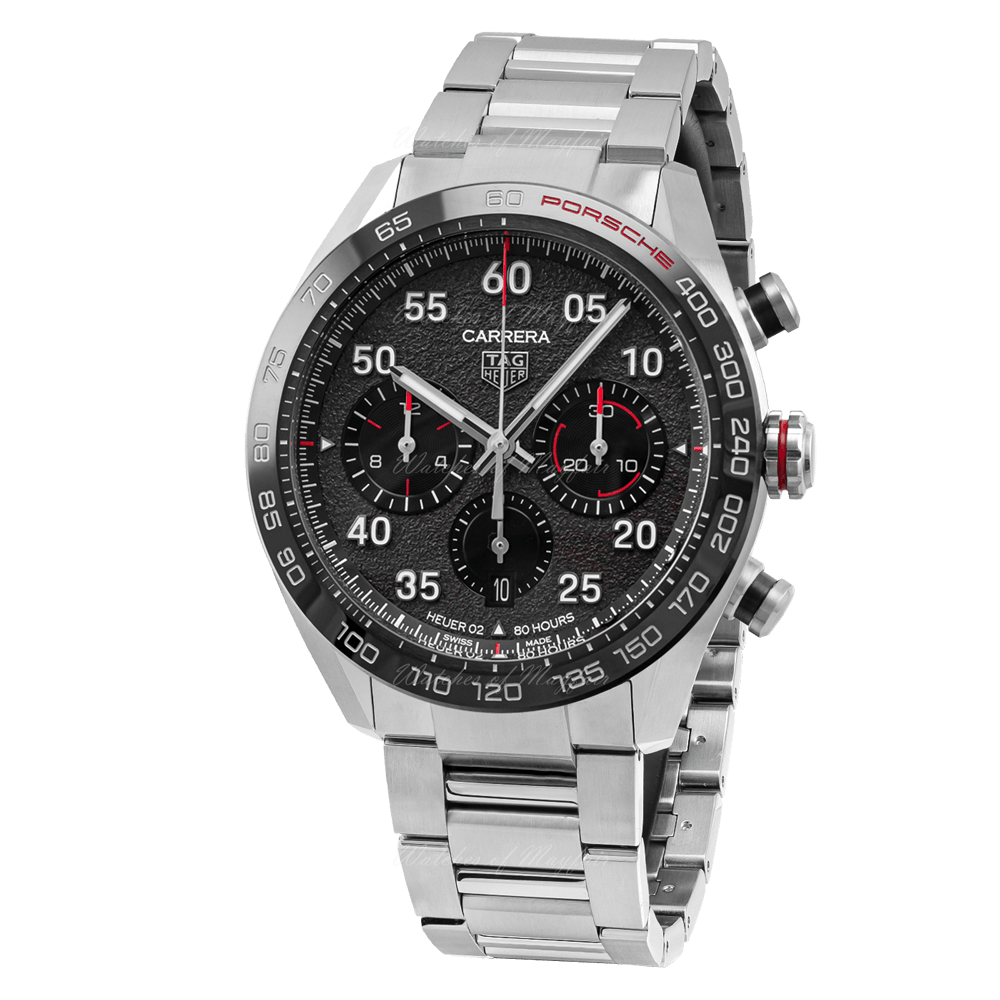 Tag Heuer Carrera Porsche Chronograph Grey Dial Silver Steel Strap Watch for Men - CBN2A1F.BA0643