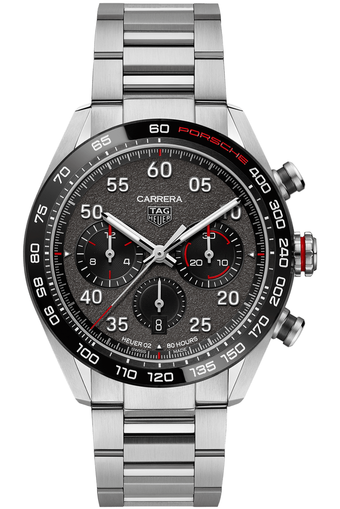 Tag Heuer Carrera Porsche Chronograph Grey Dial Silver Steel Strap Watch for Men - CBN2A1F.BA0643