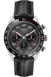 Tag Heuer Carrera Porsche Chronograph Special Edition Black Dial Black Leather Strap Watch for Men - CBN2A1F.FC6492