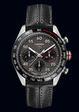 Tag Heuer Carrera Porsche Chronograph Special Edition Black Dial Black Leather Strap Watch for Men - CBN2A1F.FC6492