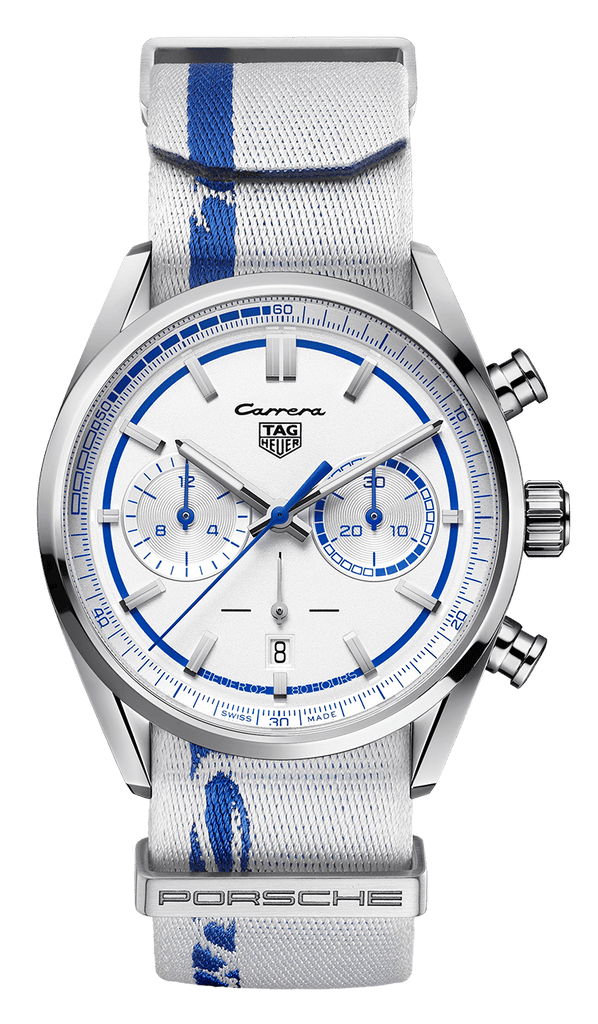 Tag Heuer Carrera Porsche RS 2.7 Automatic Chronograph White Dial White Nylon Strap Watch for Men - CBN2016.EB0275