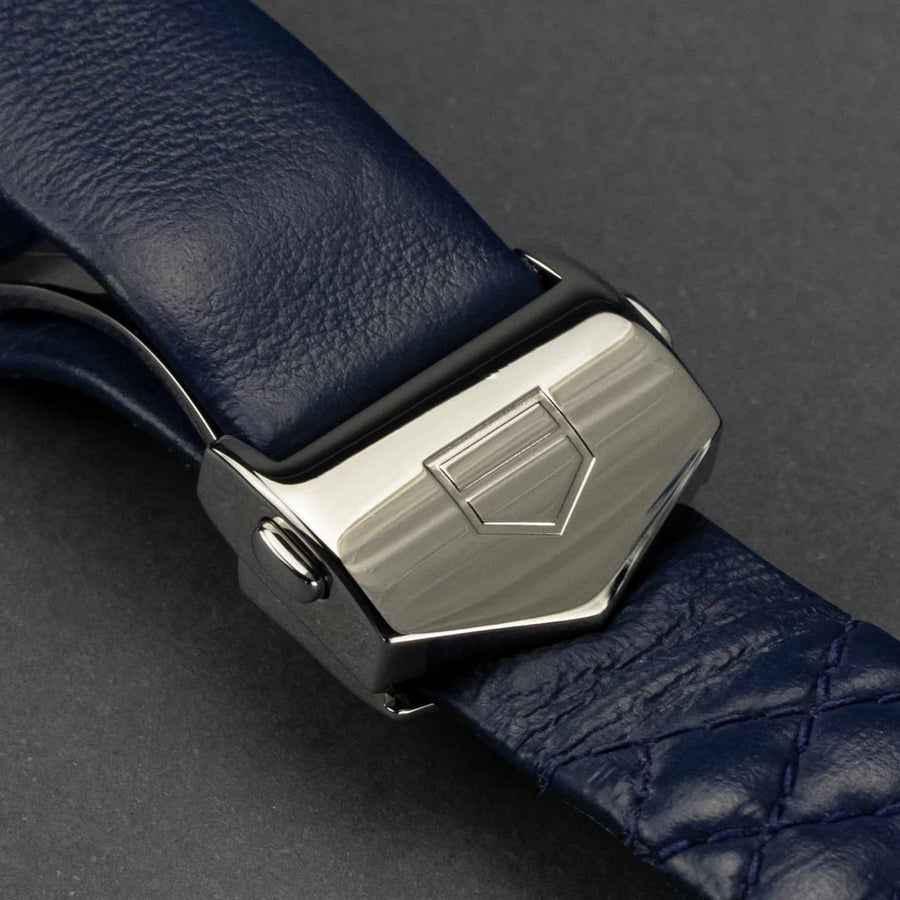 Tag Heuer Carrera Quartz Blue Dial Blue Calfskin Leather Strap Watch for Women - WAR1112.FC6391
