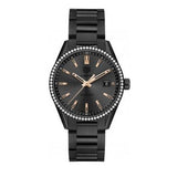 Tag Heuer Carrera Quartz Diamonds Black Dial Black Steel Strap Watch for Women - WAR1115.BA0602
