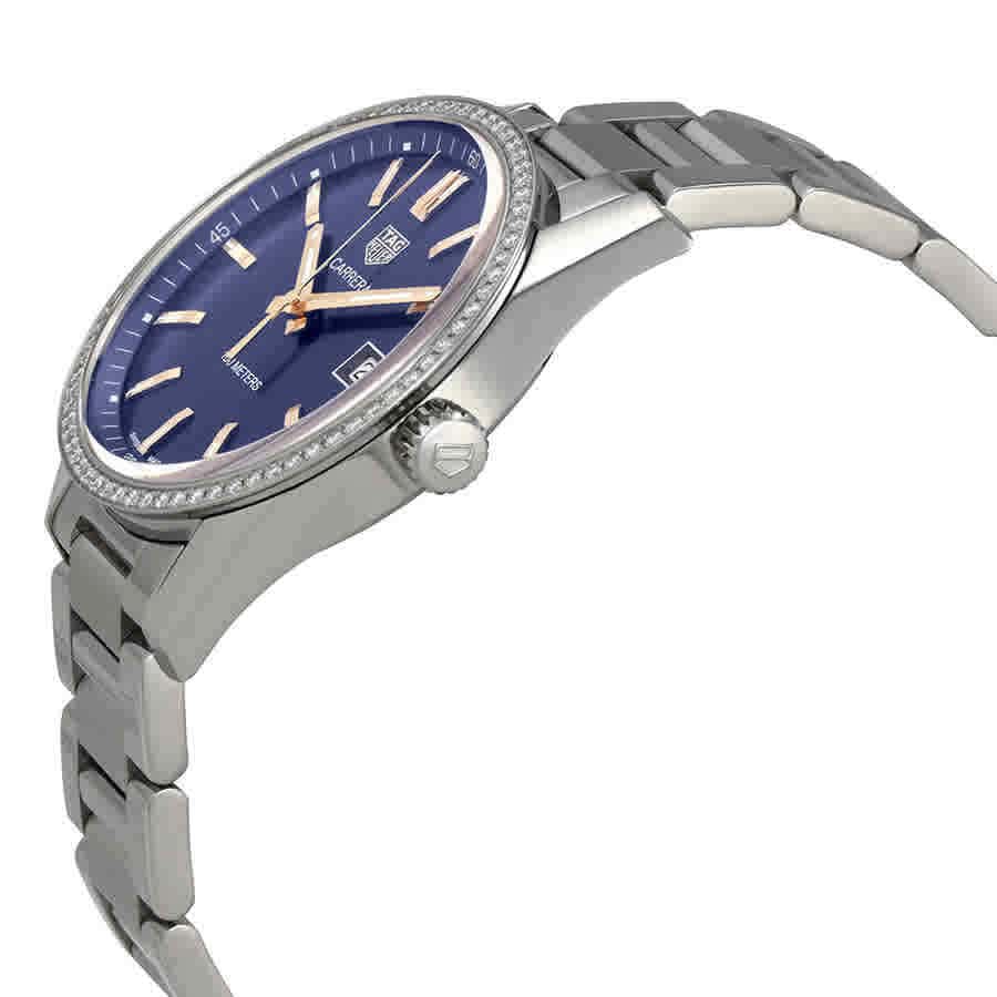 Tag Heuer Carrera Quartz Diamonds Blue Dial Silver Steel Strap Watch for Women - WAR1114.BA0601
