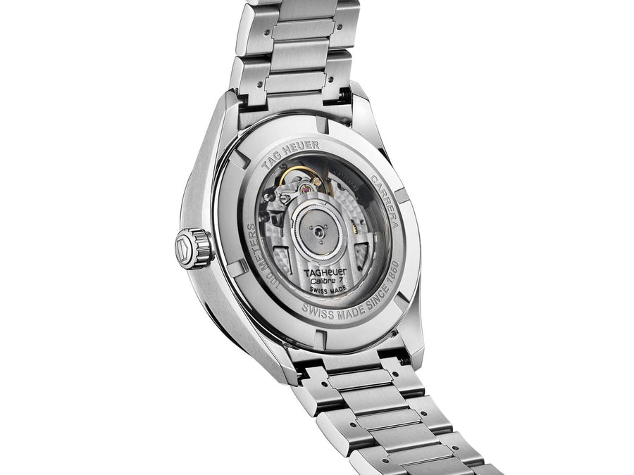 Tag Heuer Carrera Twin Time Blue Dial Silver Steel Strap Watch for Men - WBN201A.BA0640