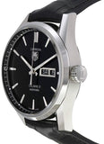 Tag Heuer Carrera Automatic 41mm Black Dial Black Leather Strap Watch for Men - WAR201A.FC6266