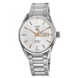 Tag Heuer Carrera Calibre 5 White Dial Silver Steel Strap Watch for Men - WAR201D.BA0723