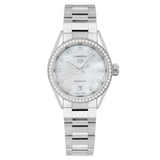 Tag Heuer Carrera Date Diamonds Mother of Pearl Dial Silver Steel Strap Watch for Women - WBN2414.BA0621