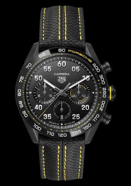 Tag Heuer Carrera x Porsche Automatic Chronograph Black Dial Black Nylon Strap Watch for Men - CBN2A1H.FC6512