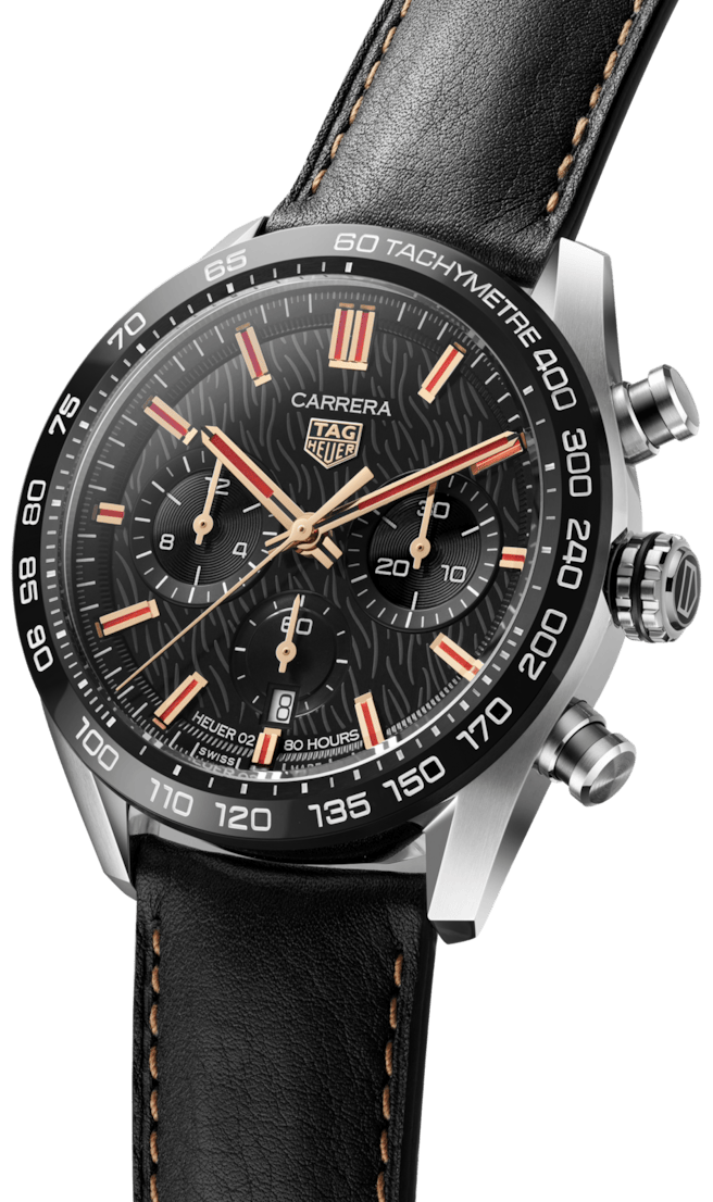 Tag Heuer Carrera Year of The Rabbit Automatic Chronograph Black Dial Black Leather Strap Watch for Men - CBN2A1L.FC6521