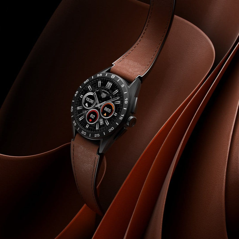 Tag Heuer Connected E4 Chrono Smartwatch with Leather Strap