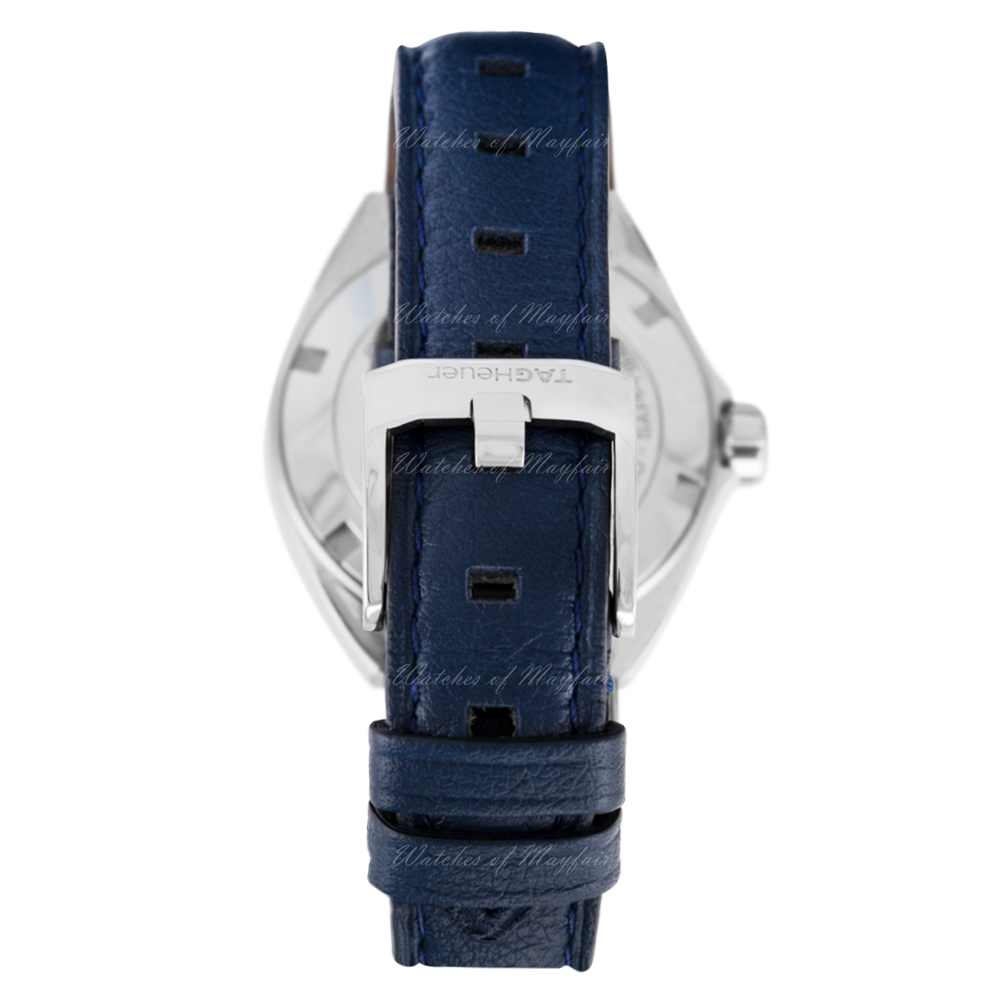 Tag Heuer Formula 1 32mm WBJ1412 blue leather strap watch detail