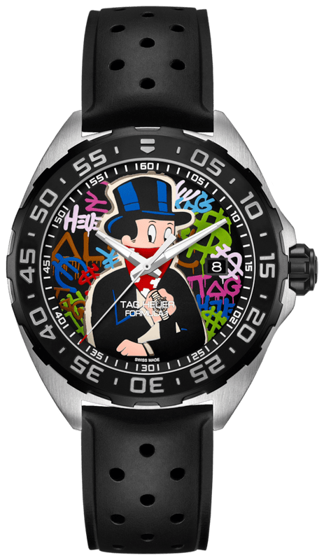 Tag Heuer Formula 1 Alec Monopoly Special Edition Black Rubber Strap Watch for Men - WAZ1117.FT8023