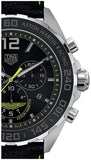 Tag Heuer Formula 1 Aston Martin Black Dial Black Leather Strap Watch for Men - CAZ101P.FC8245