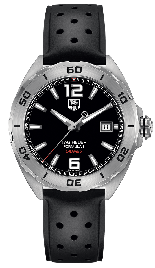 Tag Heuer Formula 1 Automatic Black Dial Black Rubber Strap Watch for Men - WAZ2113.FT8023