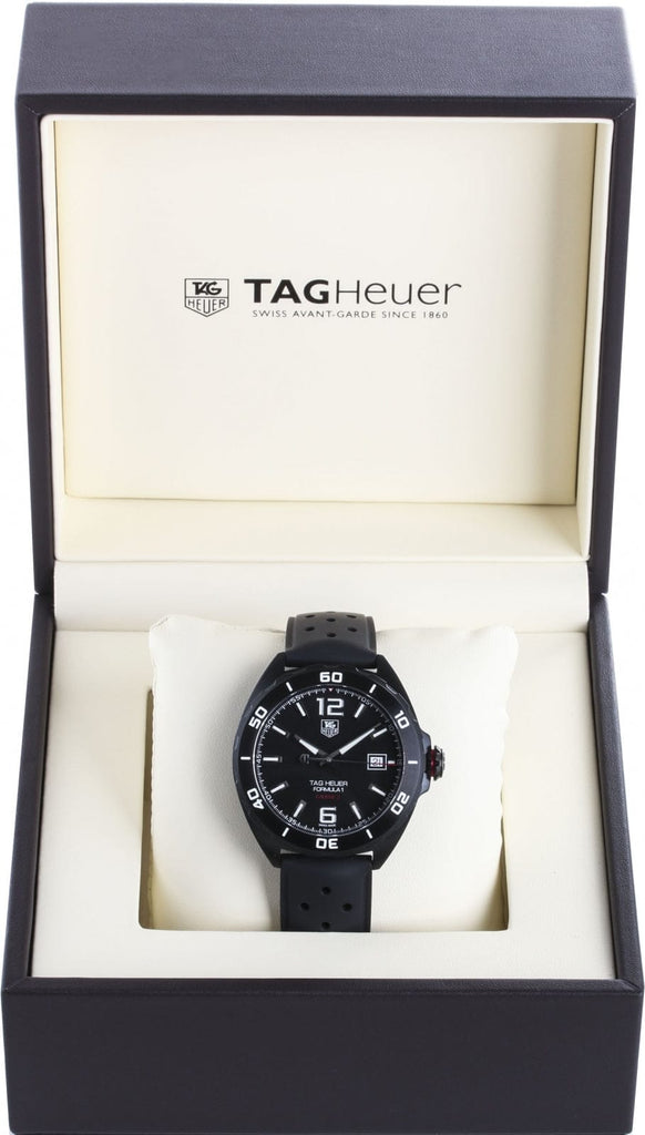 Tag Heuer Formula 1 Automatic Black Dial Black Rubber Strap Watch for Men - WAZ2115.FT8023