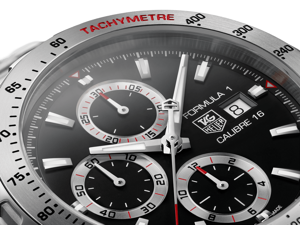 Tag Heuer Formula 1 Calibre 16 Automatic Chronograph Black Dial Silver Steel Strap Watch for Men - CAZ2010.BA0876