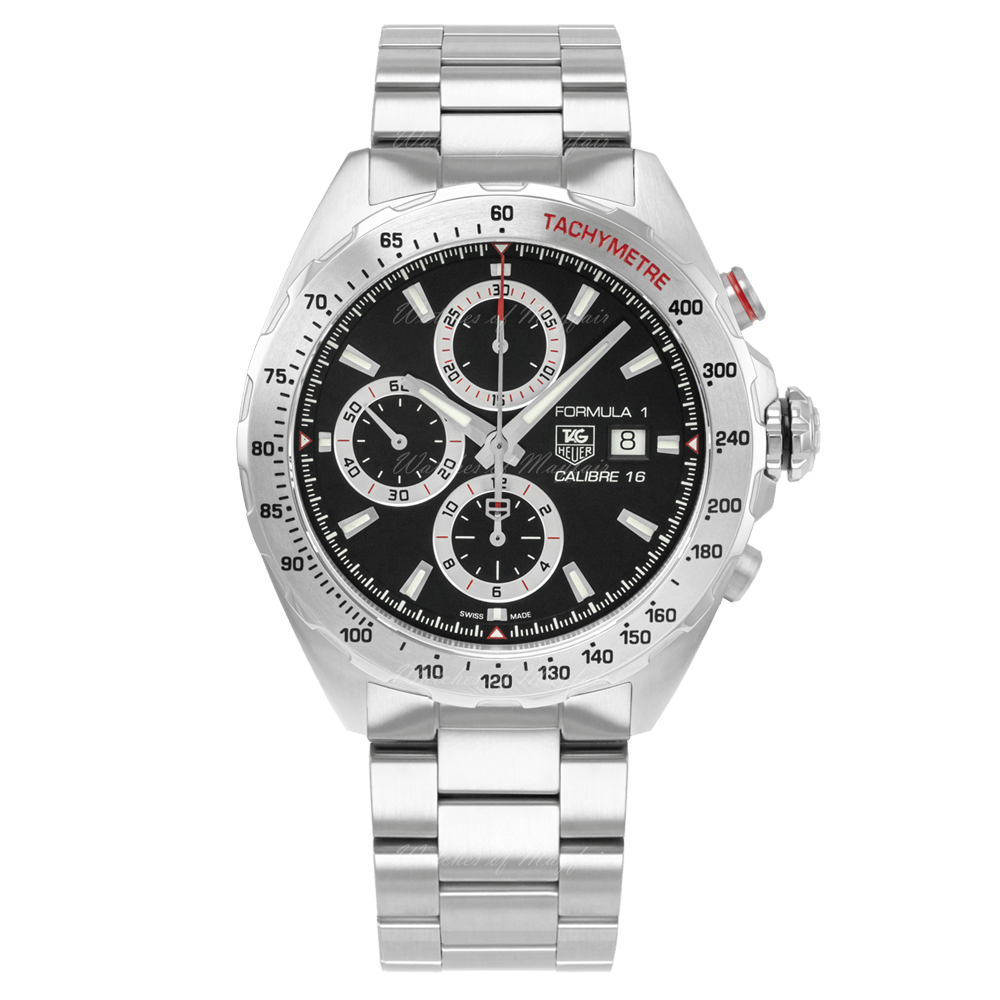 Tag Heuer Formula 1 Calibre 16 Automatic Chronograph Black Dial Silver Steel Strap Watch for Men - CAZ2010.BA0876