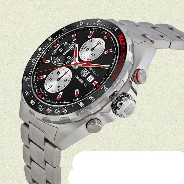 Tag Heuer Formula 1 Calibre 16 Max Verstappen Limited Edition Black Dial Two Tone Steel Strap Watch for Men - CAZ2018.BA0970