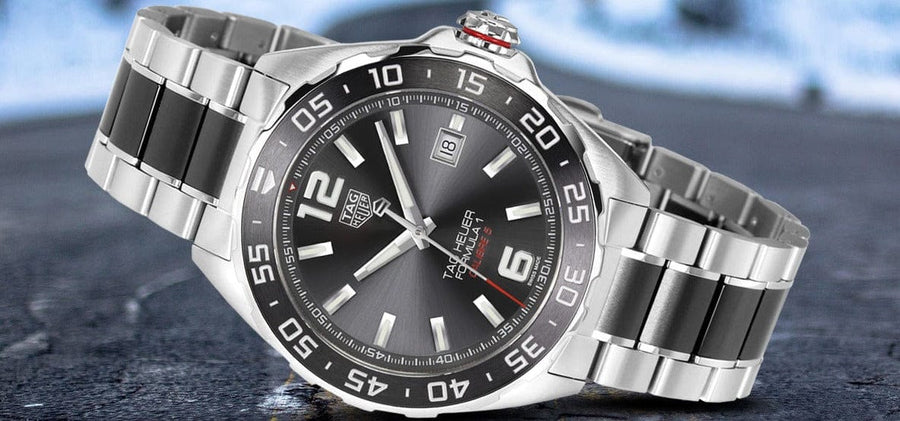 Tag Heuer Formula 1 Calibre 5 Anthracite Dial Two Tone Steel Strap Watch for Men - WAZ2011.BA0843