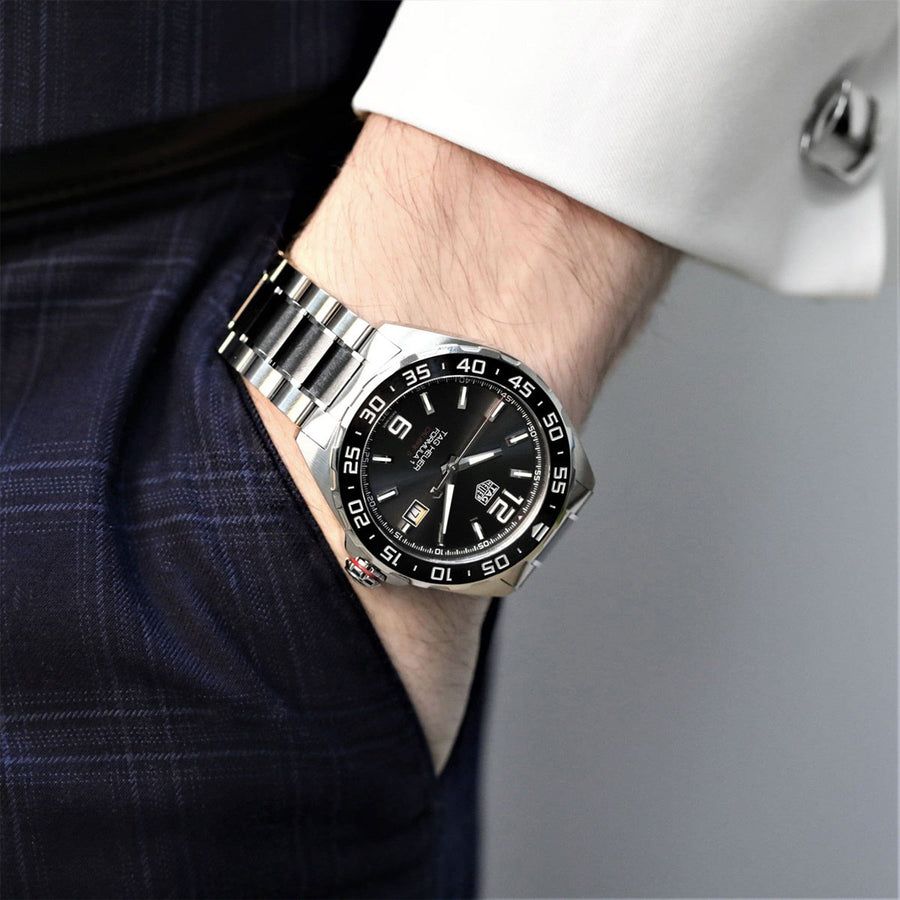 Tag Heuer Formula 1 Calibre 5 Anthracite Dial Two Tone Steel Strap Watch for Men - WAZ2011.BA0843