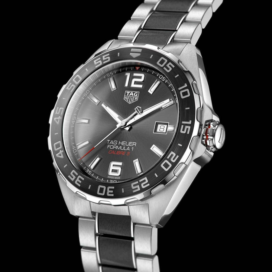 Tag Heuer Formula 1 Calibre 5 Anthracite Dial Two Tone Steel Strap Watch for Men - WAZ2011.BA0843