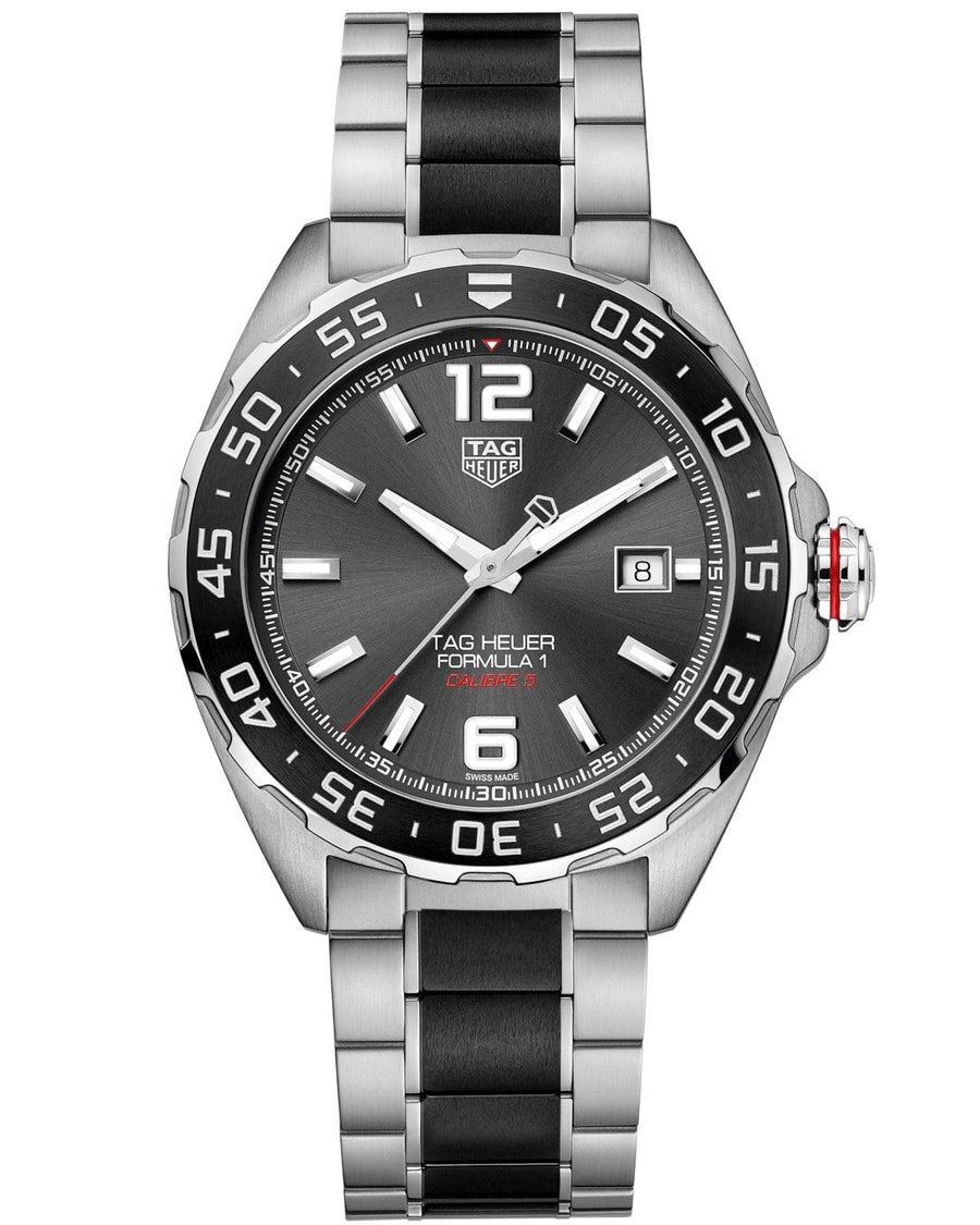 Tag Heuer Formula 1 Calibre 5 Anthracite Dial Two Tone Steel Strap Watch for Men - WAZ2011.BA0843