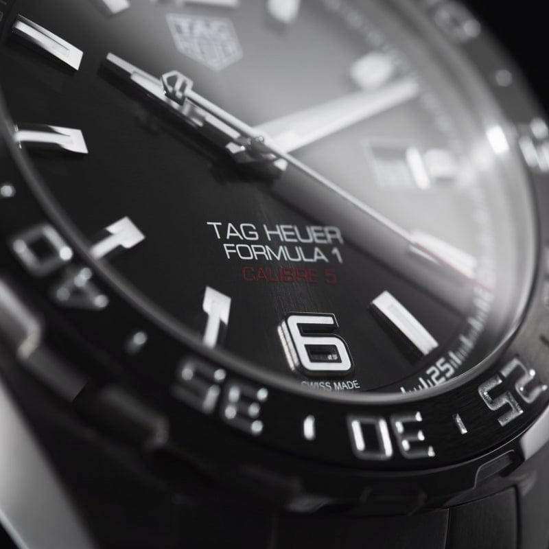 Tag Heuer Formula 1 Calibre 5 Chronograph Anthracite Dial Silver Steel Strap Watch for Men - WAZ2011.BA0842