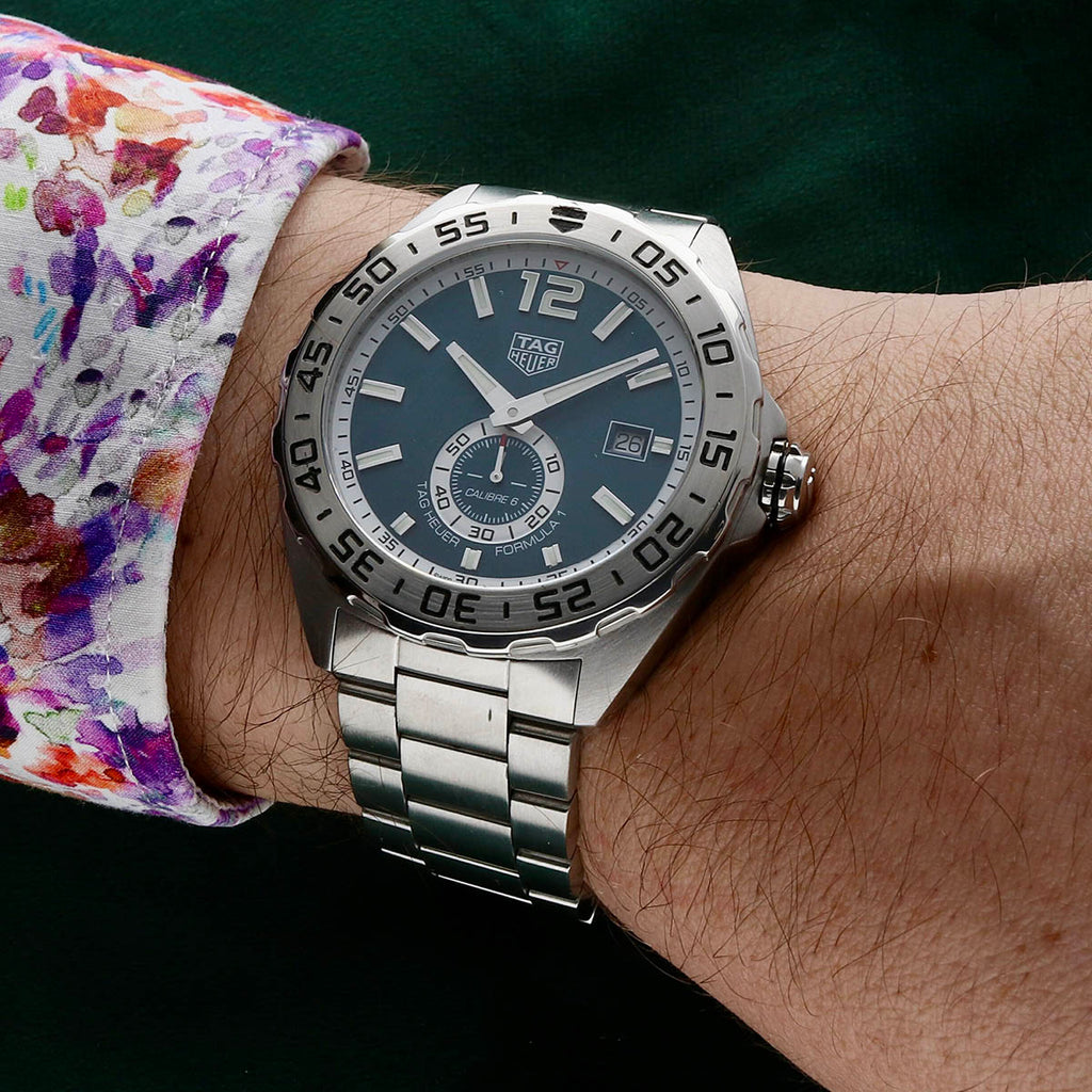 Tag Heuer Formula 1 Calibre 5 watch on wrist