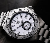Tag Heuer Formula 1  Calibre 6 Automatic White Dial Silver Steel Strap Watch for Men - WAZ2013.BA0842
