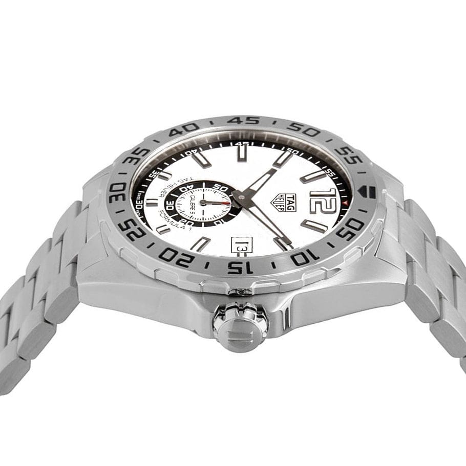 Tag Heuer Formula 1  Calibre 6 Automatic White Dial Silver Steel Strap Watch for Men - WAZ2013.BA0842