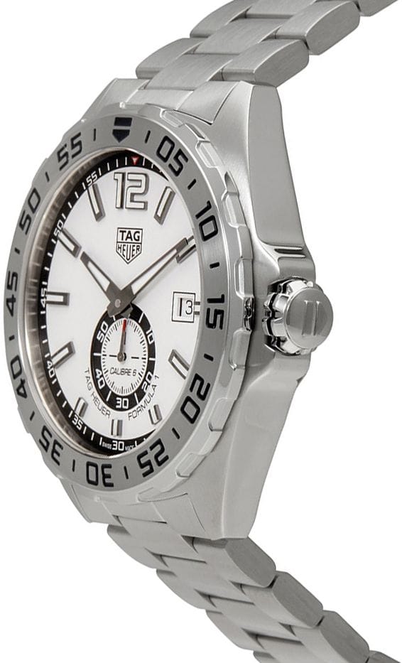 Tag Heuer Formula 1  Calibre 6 Automatic White Dial Silver Steel Strap Watch for Men - WAZ2013.BA0842