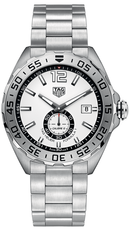 Tag Heuer Formula 1  Calibre 6 Automatic White Dial Silver Steel Strap Watch for Men - WAZ2013.BA0842