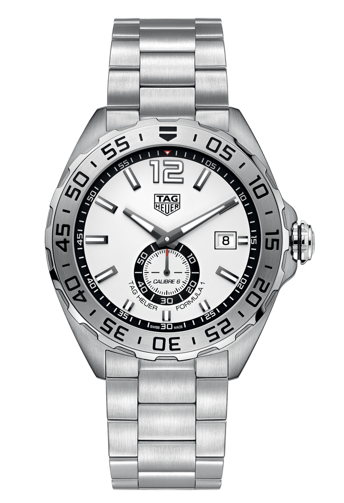 Tag Heuer Formula 1 Calibre 6 Automatic White Dial Silver Steel Strap Watch for Men - WAZ2013.BA0842