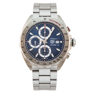 Tag Heuer Formula 1 Automatic Chronograph Blue Dial Silver Strap Watch for Men - CAZ2015.BA0876