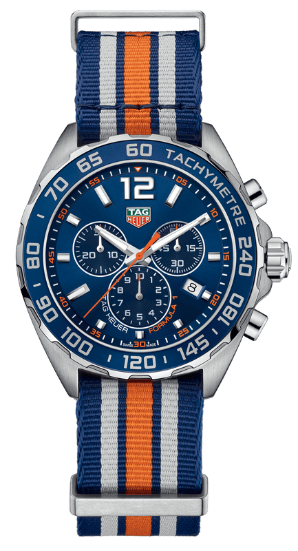 Tag Heuer Formula 1 Chronograph 43mm Blue Dial NATO Strap Watch for Men - CAZ1014.FC8196