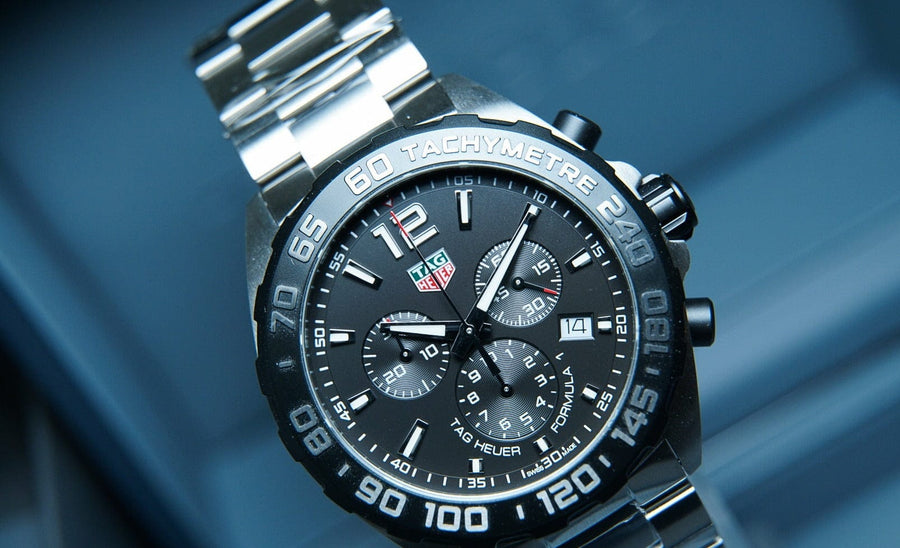 Tag Heuer Formula 1 Chronograph Black Dial Silver Steel Strap Watch for Men - CAZ1010.BA0842