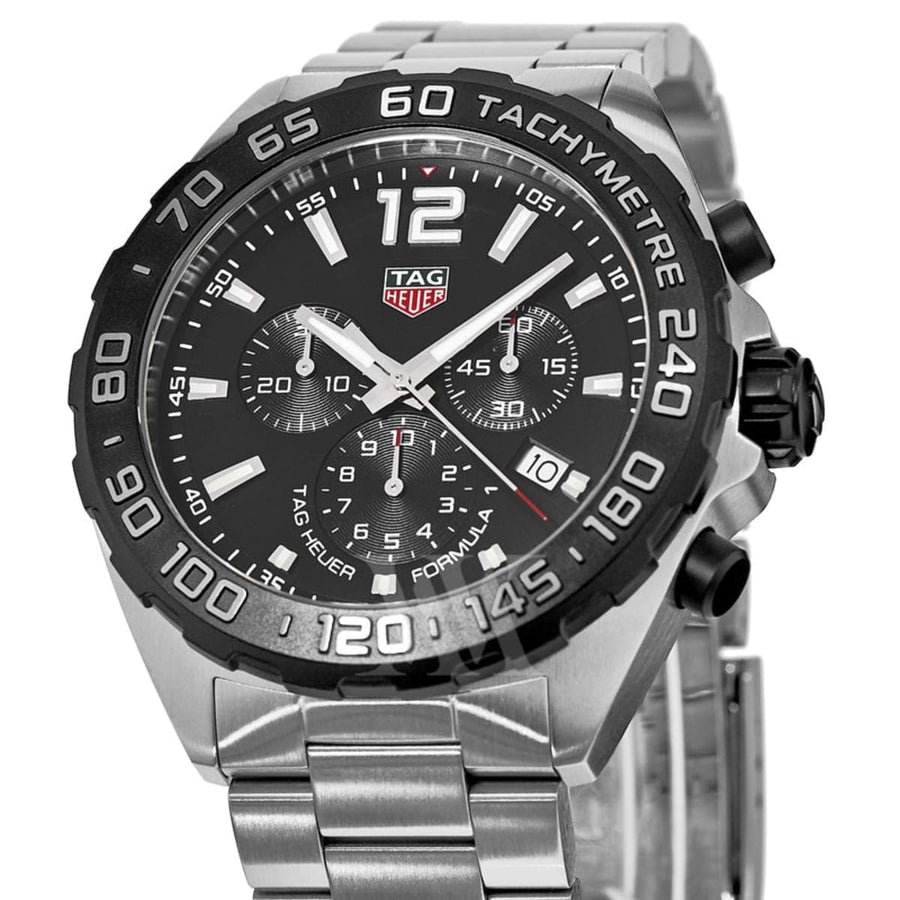 Tag Heuer Formula 1 Chronograph Black Dial Silver Steel Strap Watch for Men - CAZ1010.BA0842