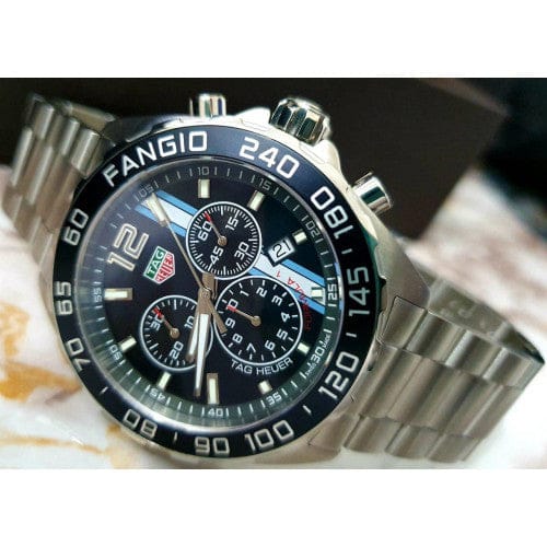 Tag Heuer Formula 1 Chronograph Black Dial Silver Steel Strap Watch for Men - CAZ101H.BA0842