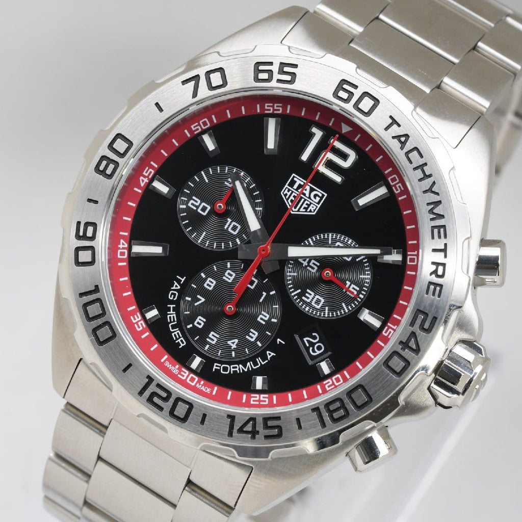 Tag Heuer Formula 1 Chronograph Black Dial Silver Steel Strap Watch for Men - CAZ101Y.BA0842