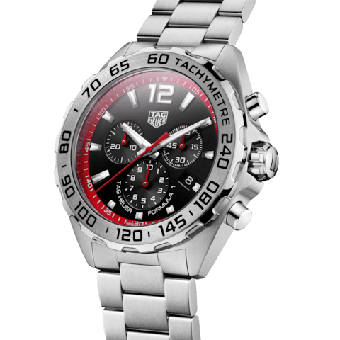 Tag Heuer Formula 1 Chronograph Black Dial Silver Steel Strap Watch for Men - CAZ101Y.BA0842