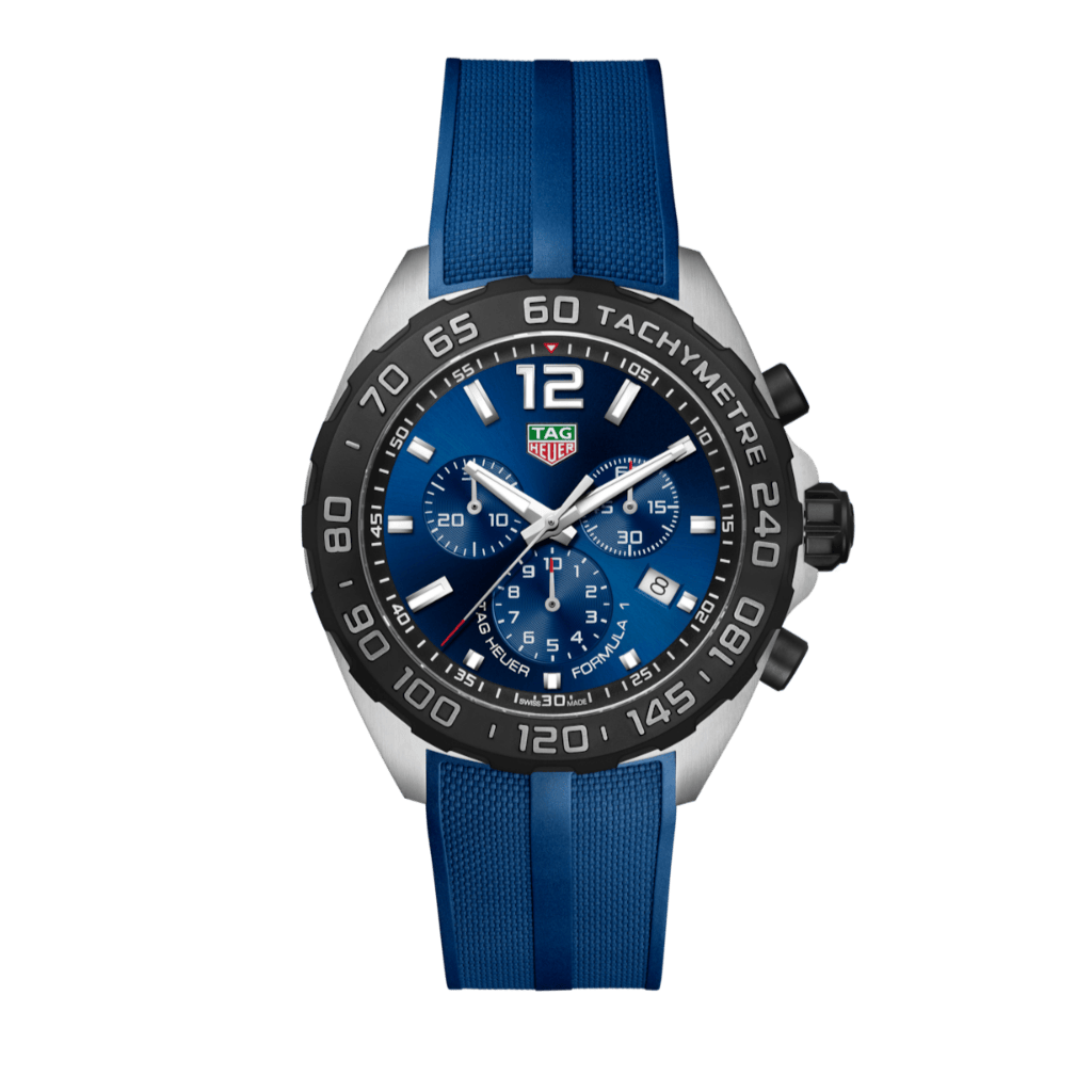 Tag Heuer Formula 1 Chronograph Blue Dial Blue Rubber Strap Watch for Men - CAZ101AV.FT8077