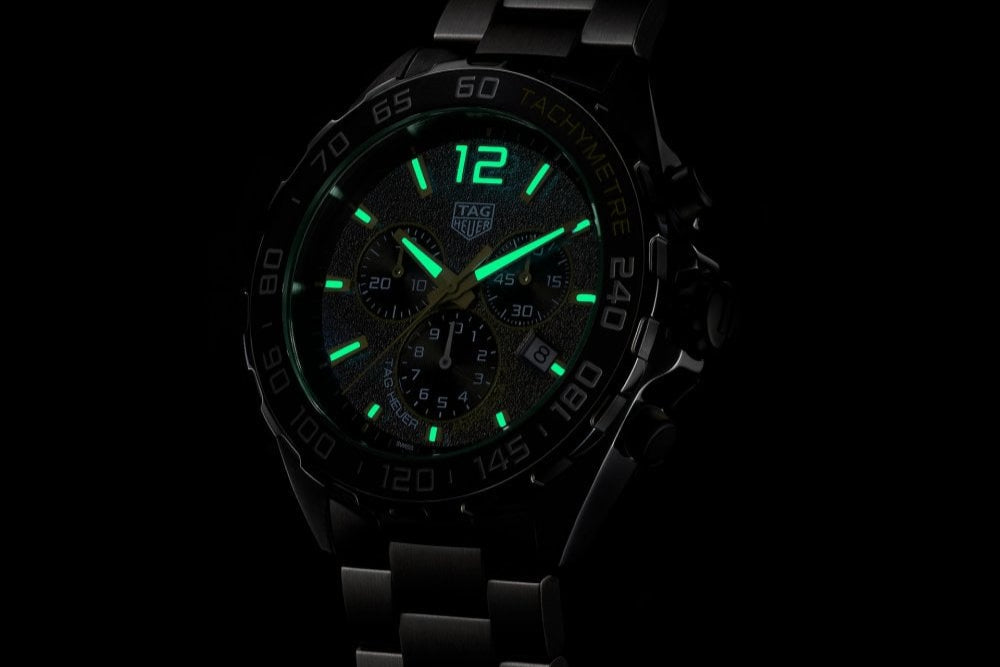 Tag Heuer Formula 1 Chronograph watch with illuminated dial