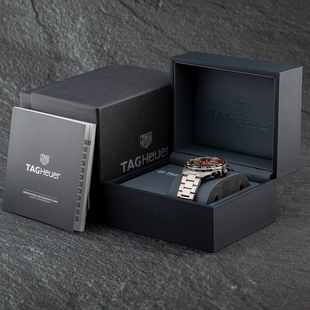 Tag Heuer Formula 1 Chronograph Ceramic Black Dial Silver Steel Strap Watch for Men - CAZ101AH.BA0842